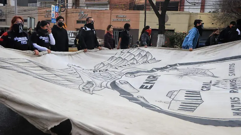 Protesta Normalistas de San Marcos, Loreto, Zacatecas